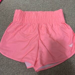 pink high waisted athletic shorts